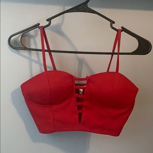 Red crop top